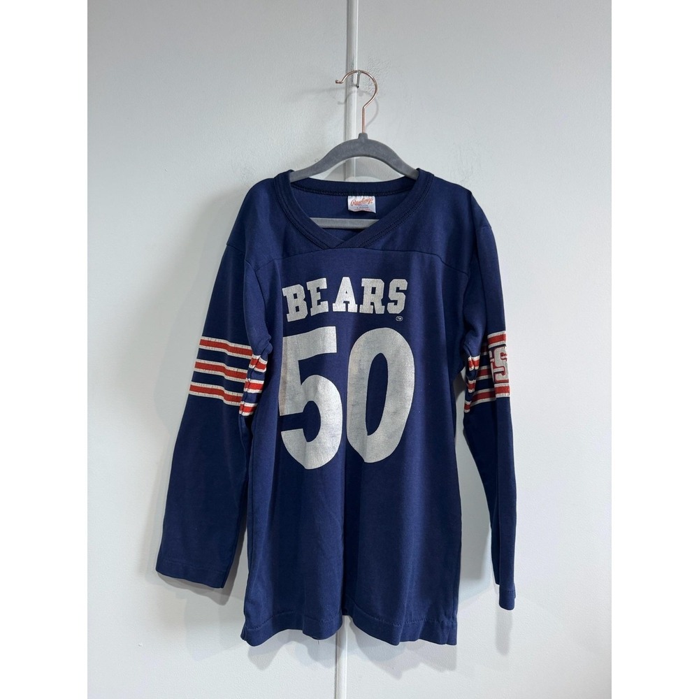 Vintage Chicago Bears Jersey Shirt Boys Large Blue NFL Football Rawlings USA 80s